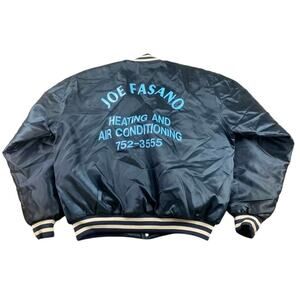 Vintage Windless Bomber Jacket Men M Navy "Heating Cooling" Quilt Lined USA Made